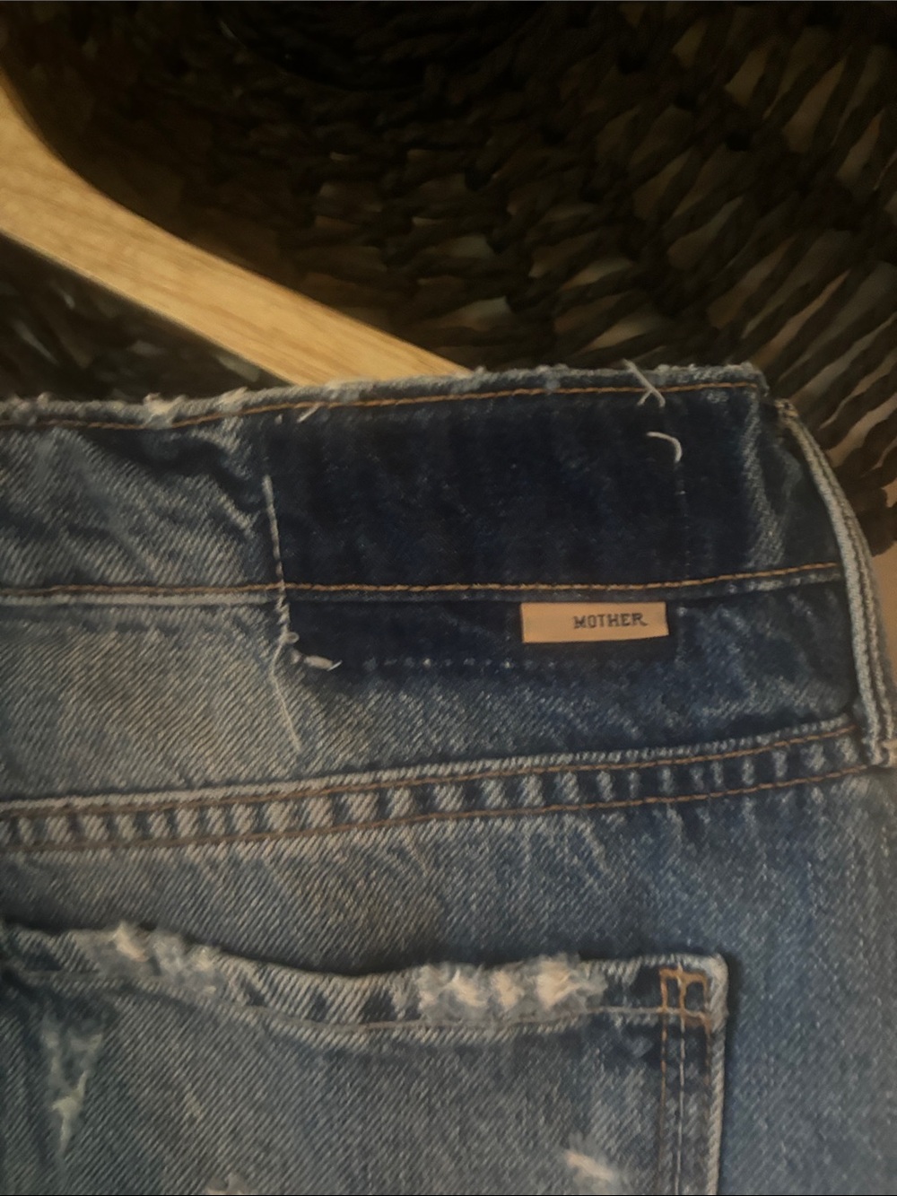 MOTHER Distressed Light Blue Denim Mini Skirt - Picture 7 of 12